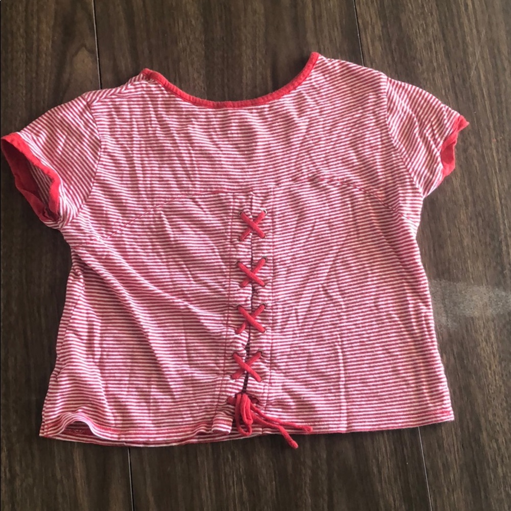 a striped crop top